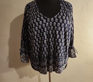 Lucky Brand Long Sleeved Peasant Top Woman's 2X